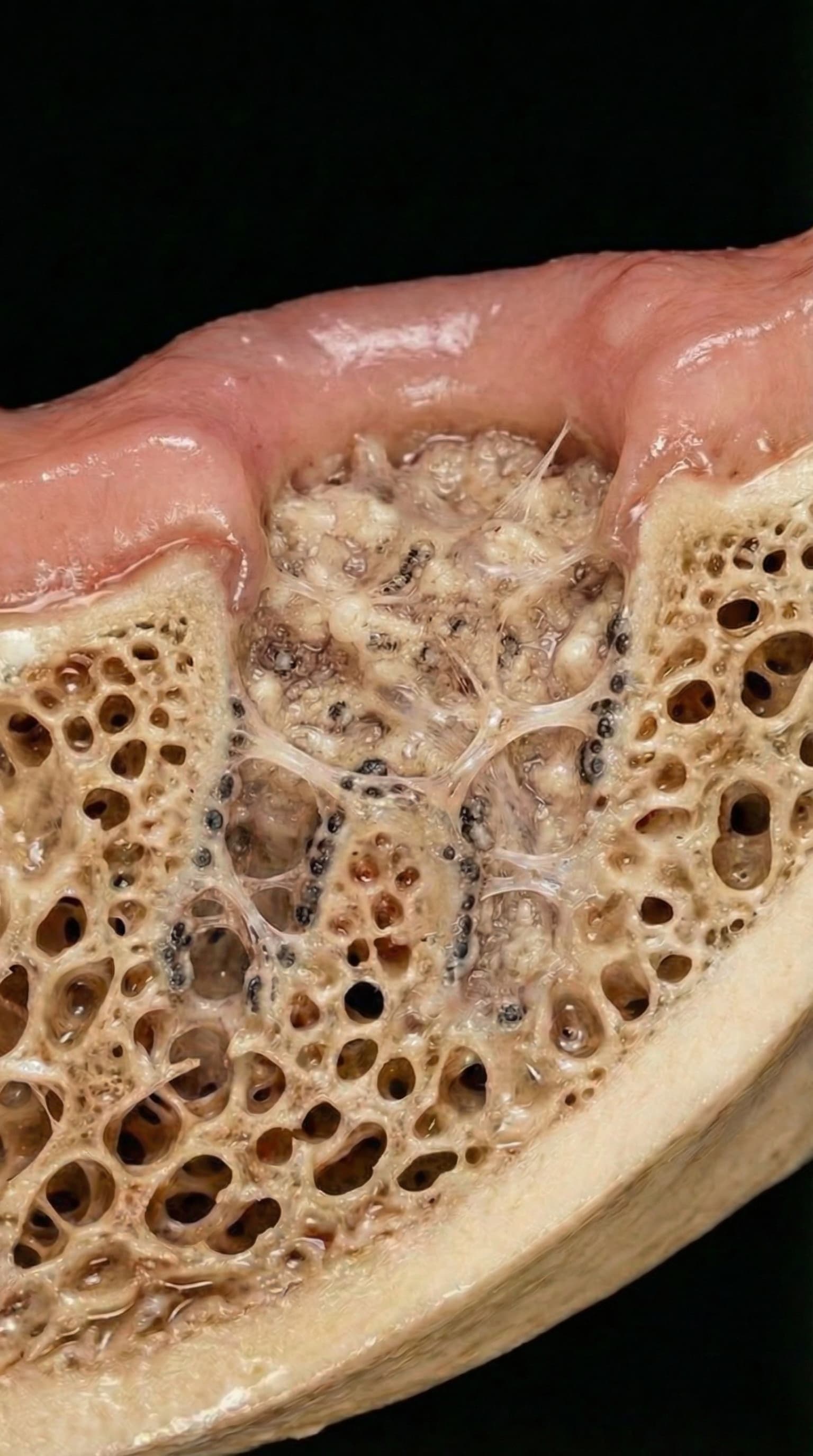 Jawbone cross-section showing empty extraction socket before dental implant — Dr. Antipov oral surgery Roseville CA